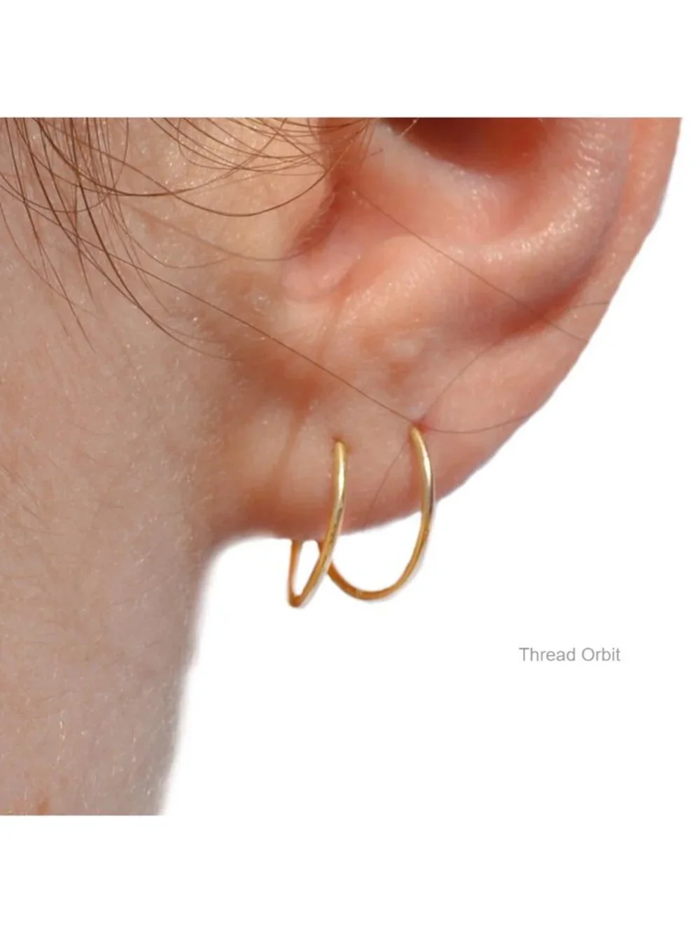 14k Real Gold Thin Hoop Earrings - Mini Dainty Huggie Hoops
